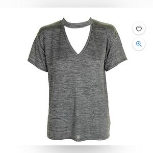 RACHEL Rachel Roy Silver Grey Cutout Top